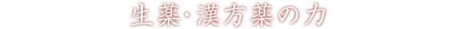 生薬・漢方薬の力