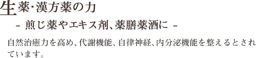 生薬・漢方薬の力